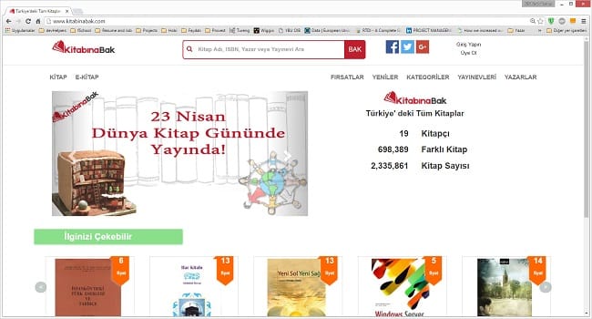 kitabinabak.com projesi ekran görüntüleri 1